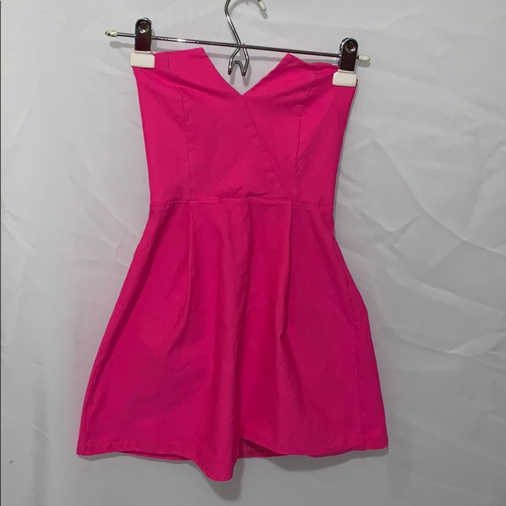 Strapless mini dress
